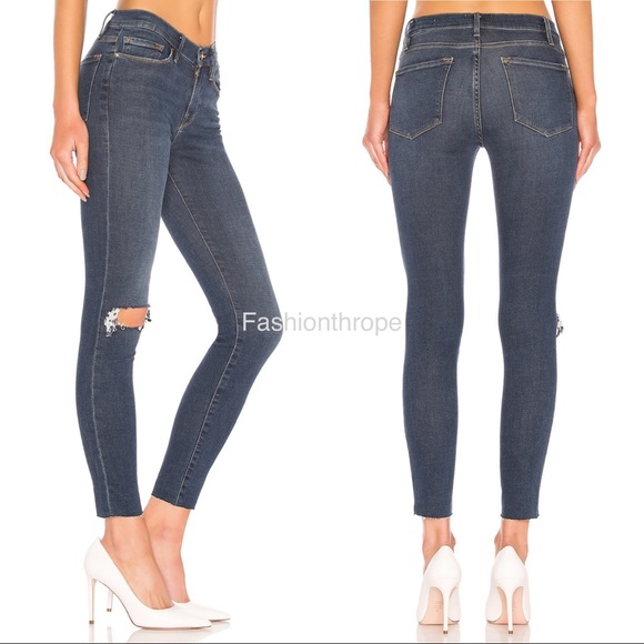 Frame Le Skinny De Jeanne Raw Distressed Jeans - Picture 7 of 10